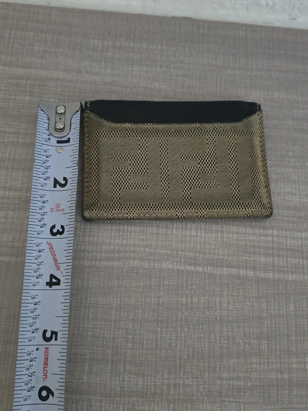 Fendi Vintage Zucca Monogram Leather Slim Card Holder Wallet